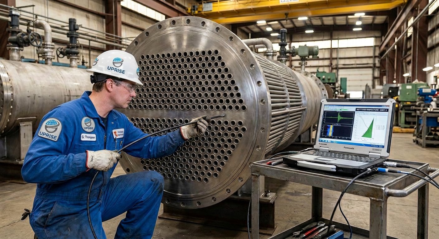 Heat exchanger tube inspection with a flexible probe