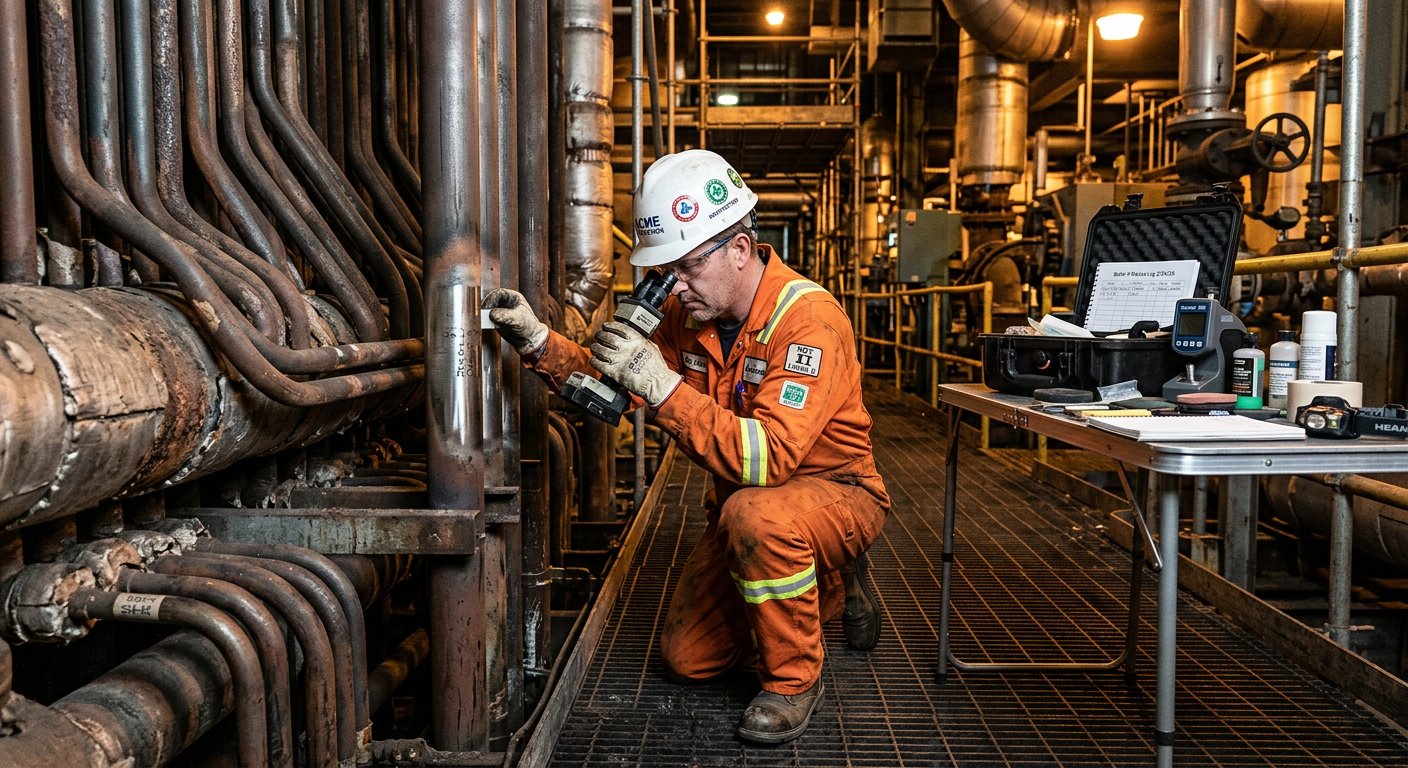 Field metallographic replica test on boiler superheater tubes